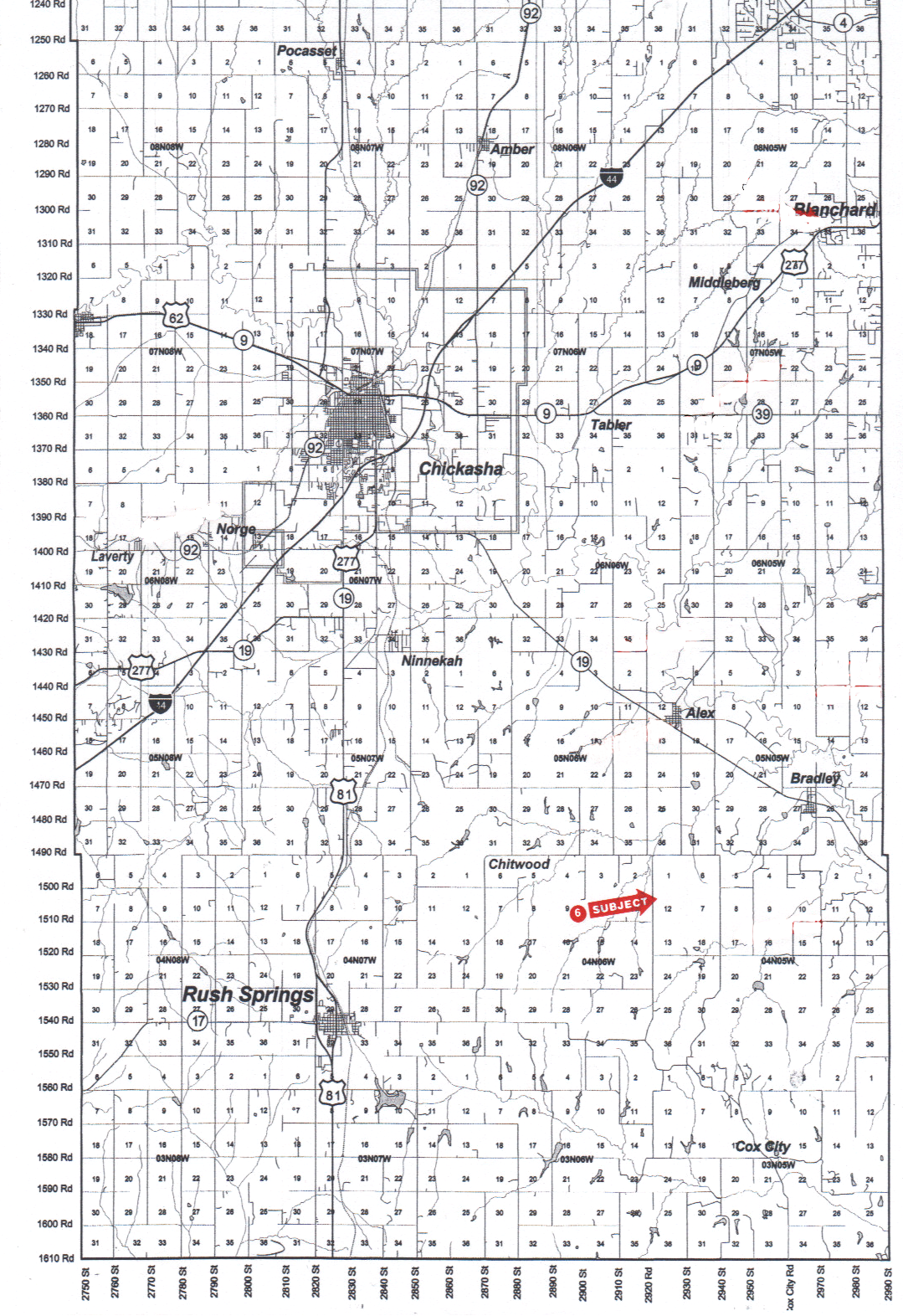 Grady County Map